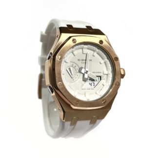 Rose Gold & White Silicone Strap