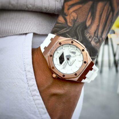 Rose Gold & White Silicone Strap - Image 2